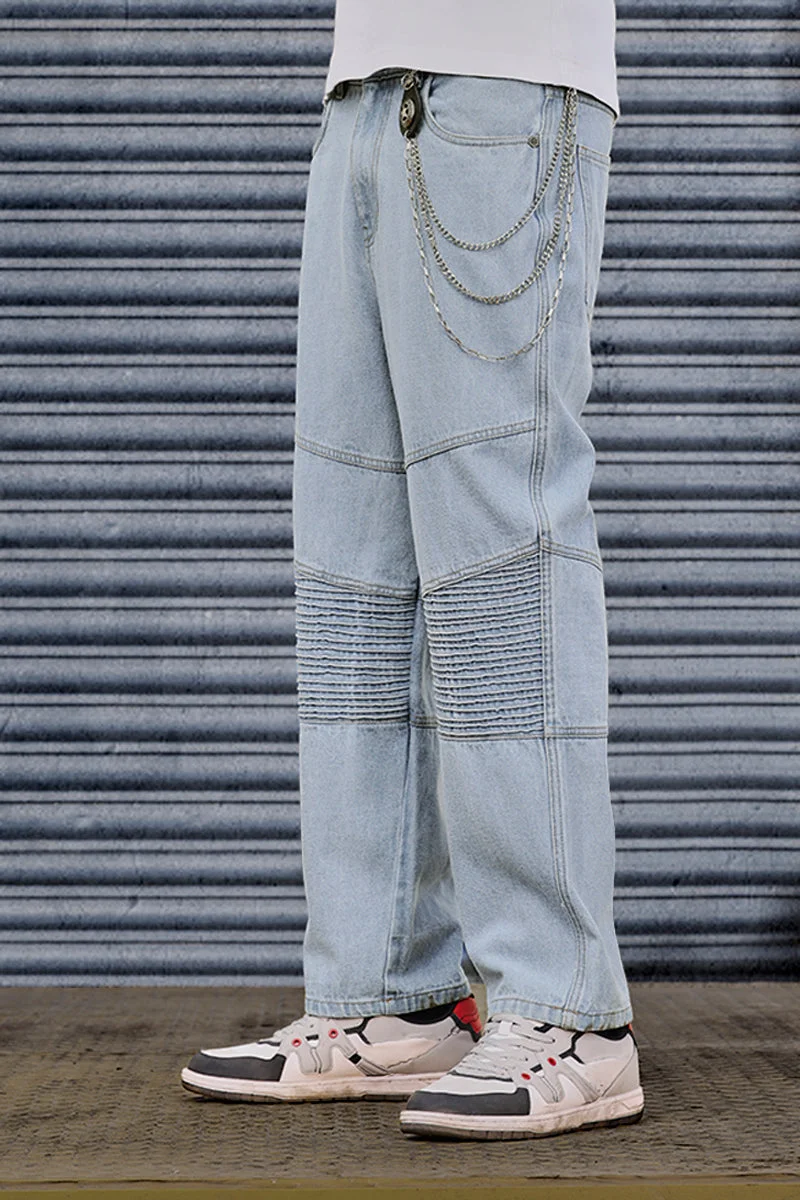 سنيتش GRIND Knee Patch Baggy Biker Jeans